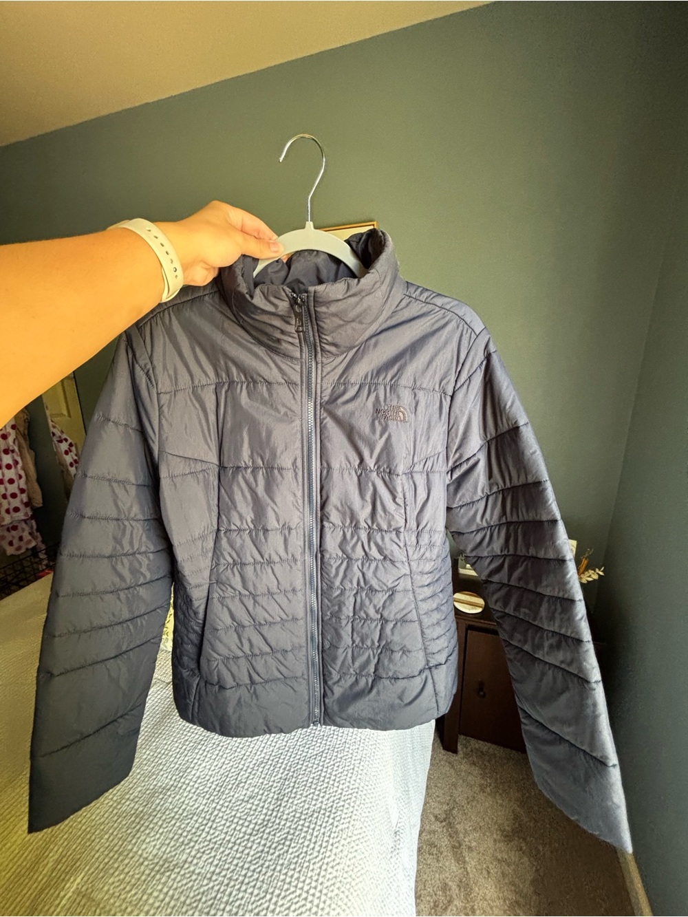 The North Face Women's Quilted Puff Jacket - Blue Gray